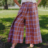 Sabi Linen Pants - Hazelnut Checks