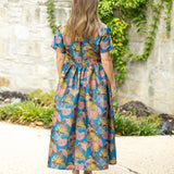 Green Jacquard Pattern Midi Dress