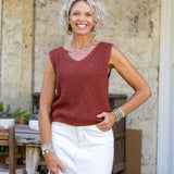 Rust Sleeveless Knit
