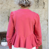 Coral Peplum Sweatshirt