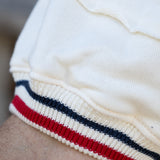 Ivory Sweatshirt with Red and Navy Trim