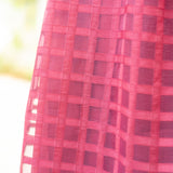 Maroon Organza Midi Dress