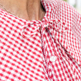 Red Gingham Poplin Top
