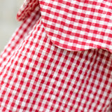 Red Gingham Poplin Top