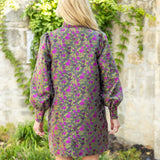 Green Floral Mini Dress w/Bow