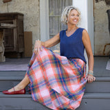 Ruhi Maxi Plaid Skirt