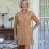 Camel Suede Mini Dress