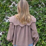 Stripe Peterpan Collar Top