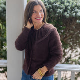 Everett Brown Fuzzy Cardigan