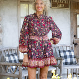 Navy Multi Mini Dress