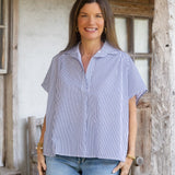 Stripe Vneck Top