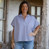 Stripe Vneck Top