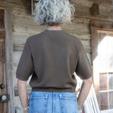 Dark Brown Short Sleeve Sweater