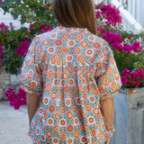 Lavender Floral Pleat Top