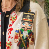 Black Trim Nutcracker Cardigan