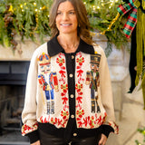Black Trim Nutcracker Cardigan