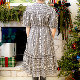 Black & White Floral Maxi Dress