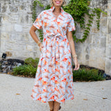 Bria Pheasant Bouquet Blue Maxi Dress