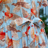 Bria Pheasant Bouquet Blue Maxi Dress