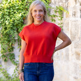 Red Short Sleeve Sweater
