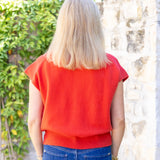 Red Short Sleeve Sweater