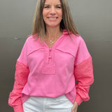 Pink Vneck Sweatshirt