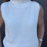 Winter White Sleevless Sweater