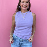 Lilac Racerback Rib Tank