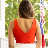 Red Vneck Bodysuit