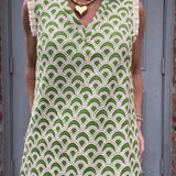 Green Embroidery Shift Mini Dress