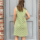 Green Embroidery Shift Mini Dress