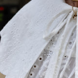 White Eyelet Tie Top