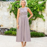 Chocolate Gingham Midi Dress