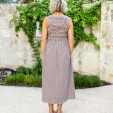 Chocolate Gingham Midi Dress
