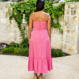 Bow Gingham Midi Dress