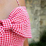 Bow Gingham Midi Dress