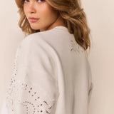 Abrah Bandana Eyelet Fleece Shorts