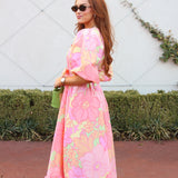 Big Pastel Floral Maxi Dress