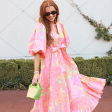 Big Pastel Floral Maxi Dress