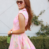 Big Pastel Floral Collar Dress