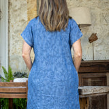 Denim Mini Dress Embroidered