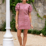 Berry Tweed Mini Dress