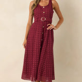 Burgundy Sleeveless Midi