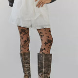 Flocked Floral Tight