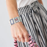 Brooklyn Mahjong Print Beaded Stretch Bracelet
