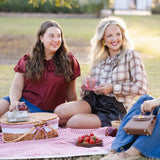 Mabry Plaid Tie-Neck Top
