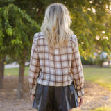 Mabry Plaid Tie-Neck Top