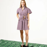 Brooke Dress - Garnet/White