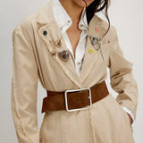 Suede Hex Hip Belt
