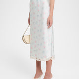 Castle Eucalyptus Satin Maxi Skirt